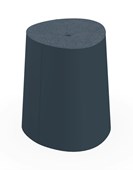 P.O.V. Stool by Ton. B37 Ocean Blue Lacquered Base, Robo 885 Seat Pad Upholstery